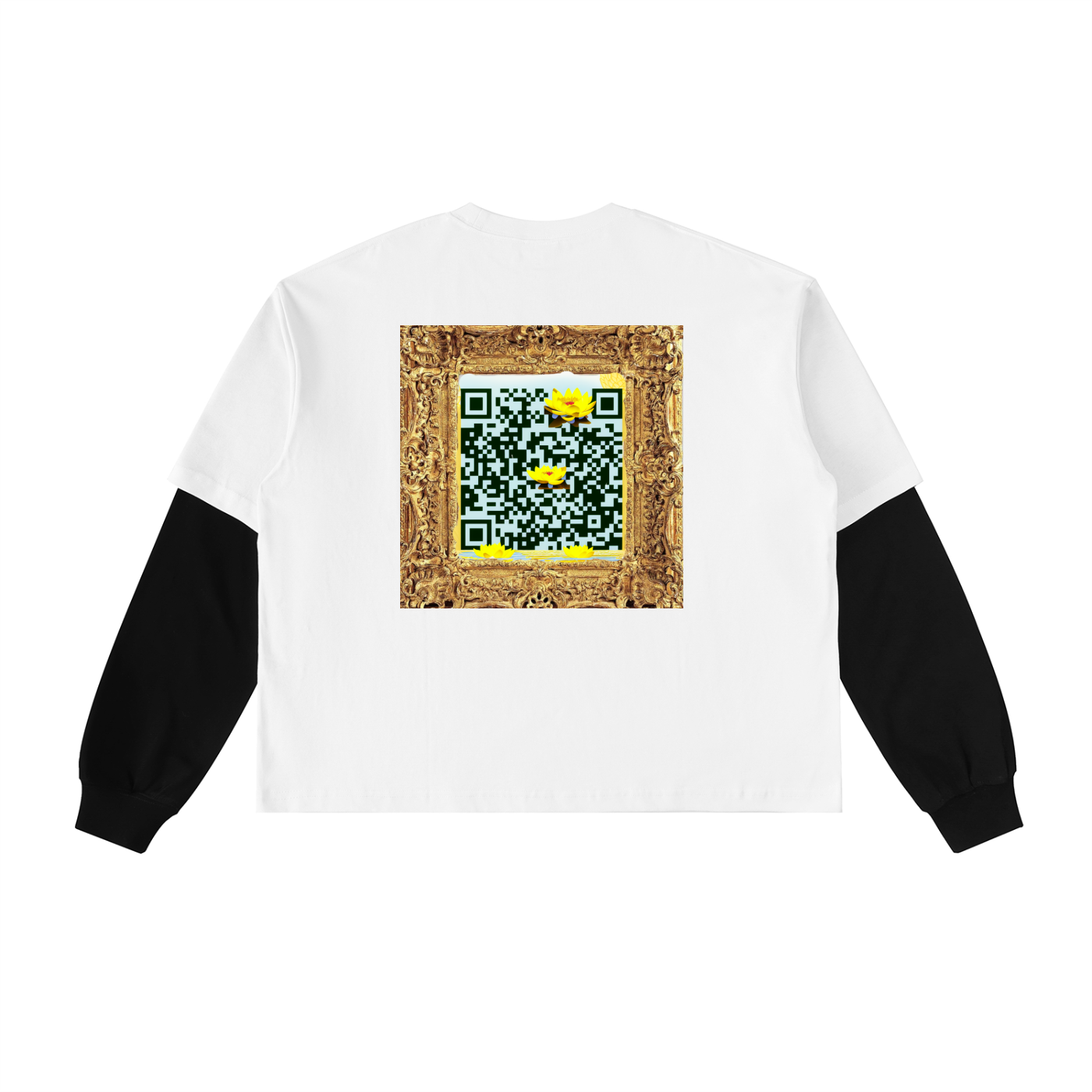 Layered Contrast Sleeve Cotton T-Shirt