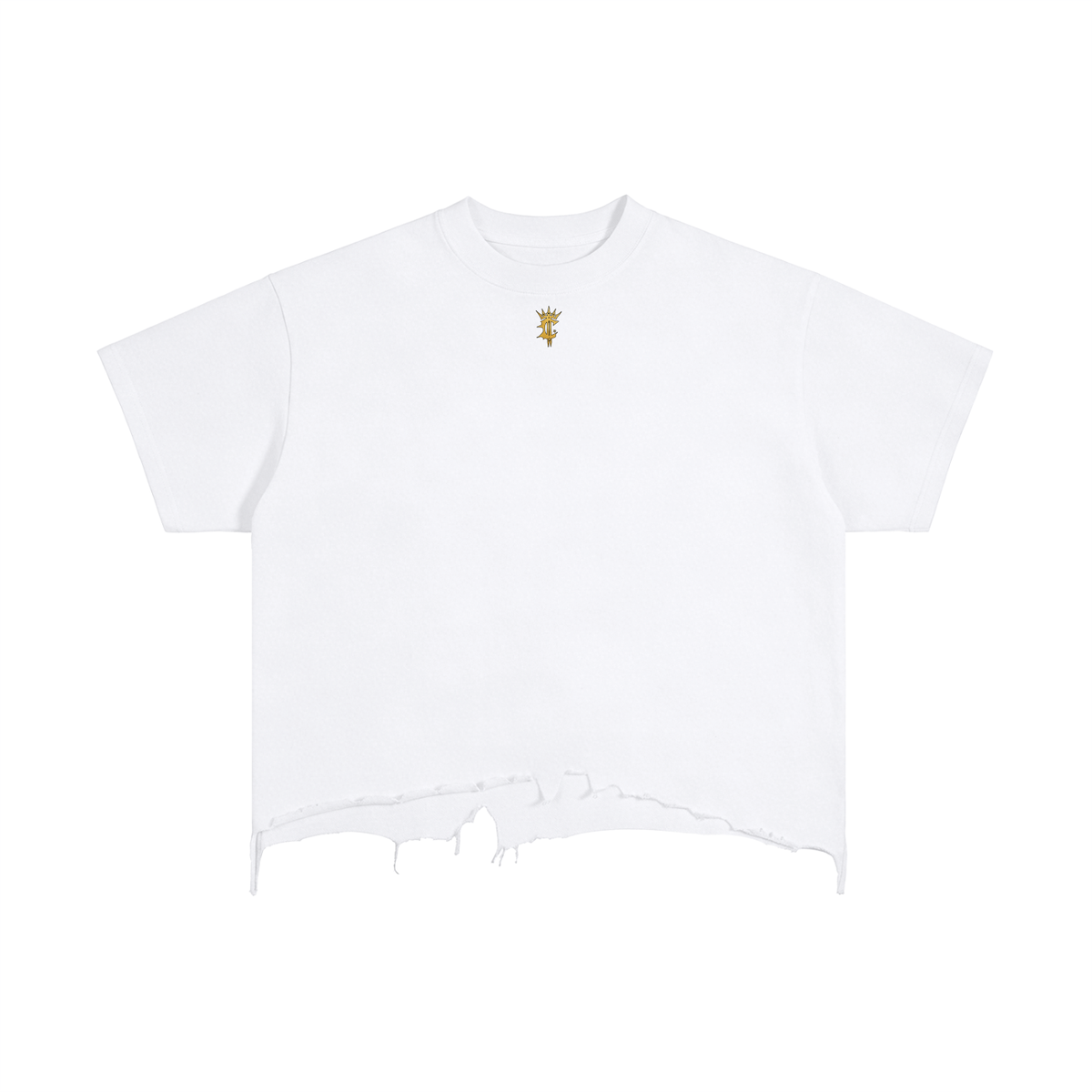 Vintage Wash Boxy Distressed Hem T-Shirt