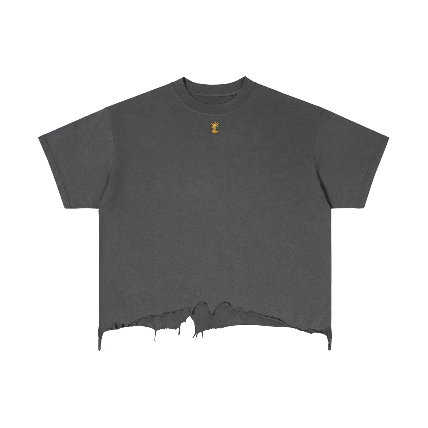 Vintage Wash Boxy Distressed Hem T-Shirt