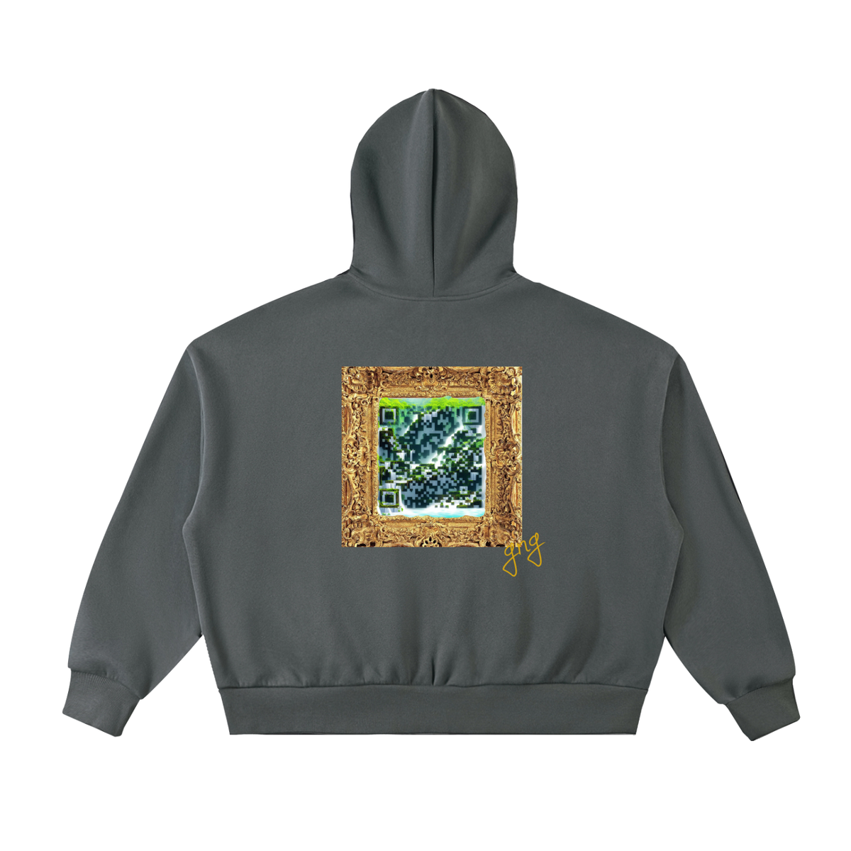 Fleeced Full-Zip Boxy Hoodie