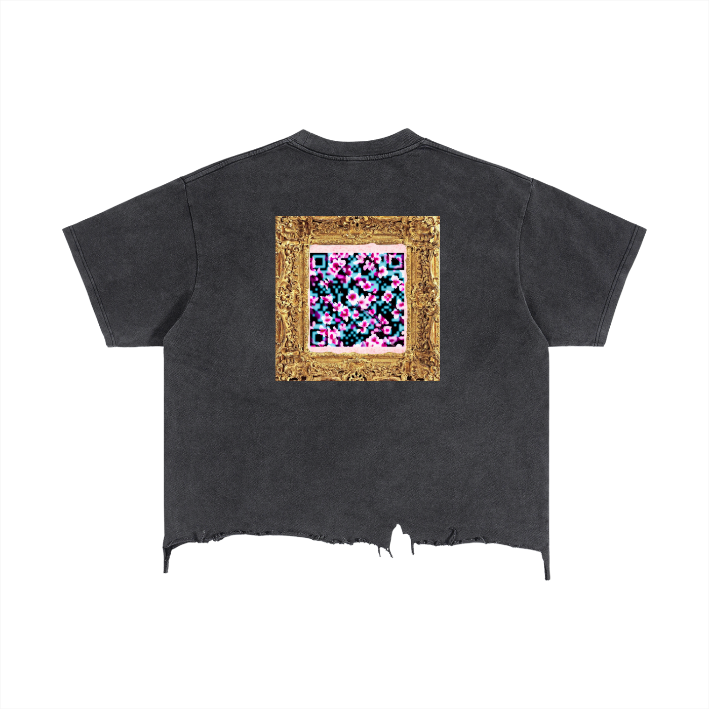 Vintage Wash Boxy Distressed Hem T-Shirt
